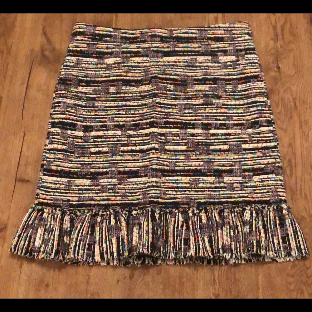 Ann Taylor Mixed Tweed Ruffle Skirt